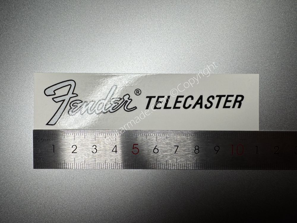 SHIP FROM CHINA !! SILVER FENDER TELECASTER BASS Guitar Metallic ink Neck Headstock Decals Sticker 062