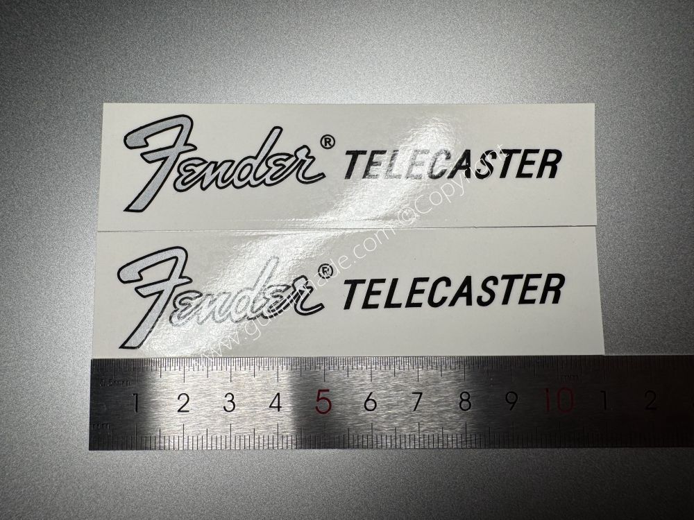 SHIP FROM CHINA !! SILVER FENDER TELECASTER BASS Guitar Metallic ink Neck Headstock Decals Sticker 062