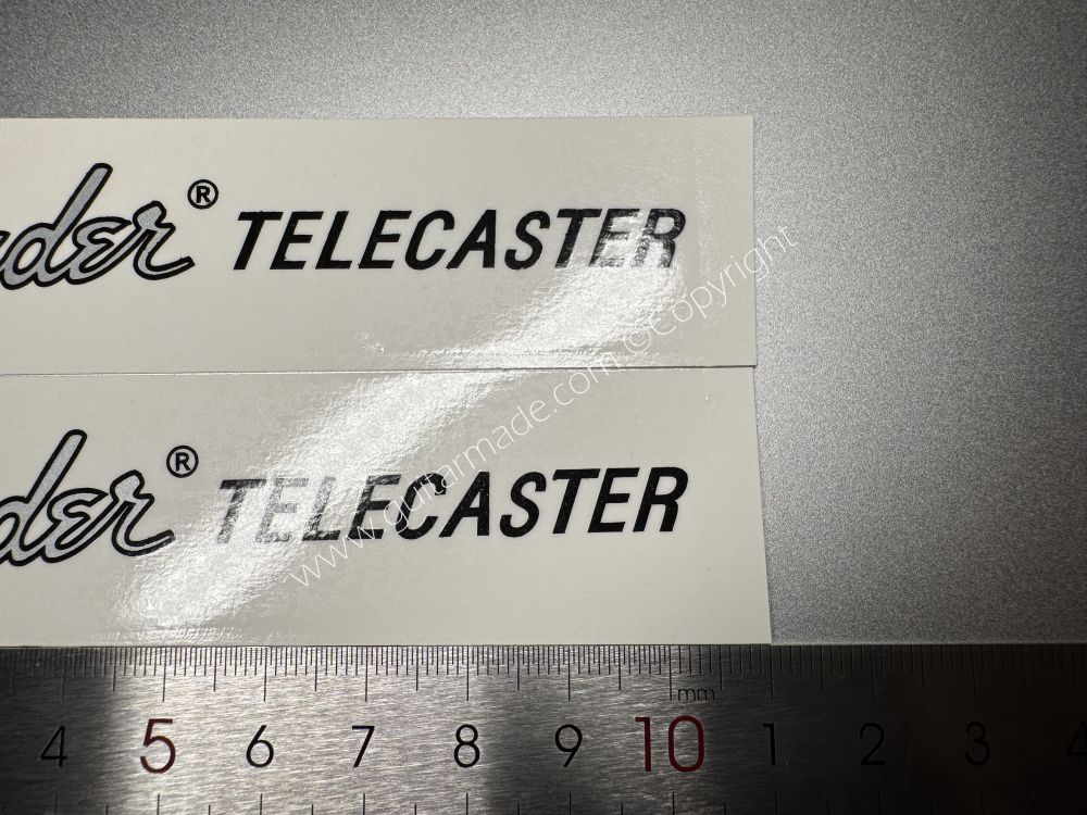 SHIP FROM CHINA !! SILVER FENDER TELECASTER BASS Guitar Metallic ink Neck Headstock Decals Sticker 062