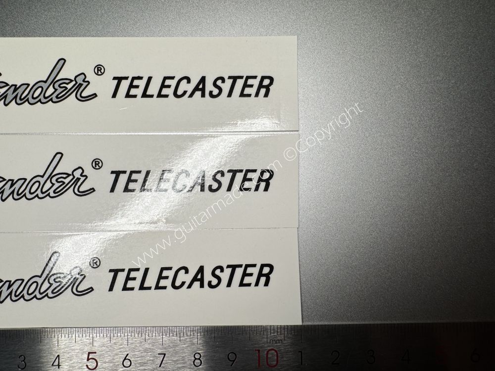 SHIP FROM CHINA !! SILVER FENDER TELECASTER BASS Guitar Metallic ink Neck Headstock Decals Sticker 062