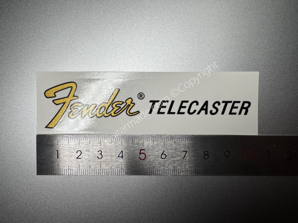SHIP FROM CHINA !! GOLDEN FENDER TELECASTER BASS Guitar Metallic ink Neck Headstock Decals Sticker 062