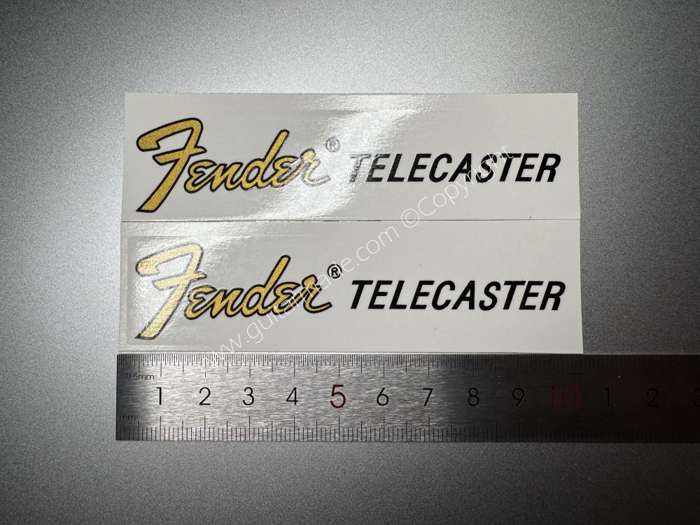 SHIP FROM CHINA !! GOLDEN FENDER TELECASTER BASS Guitar Metallic ink Neck Headstock Decals Sticker 062