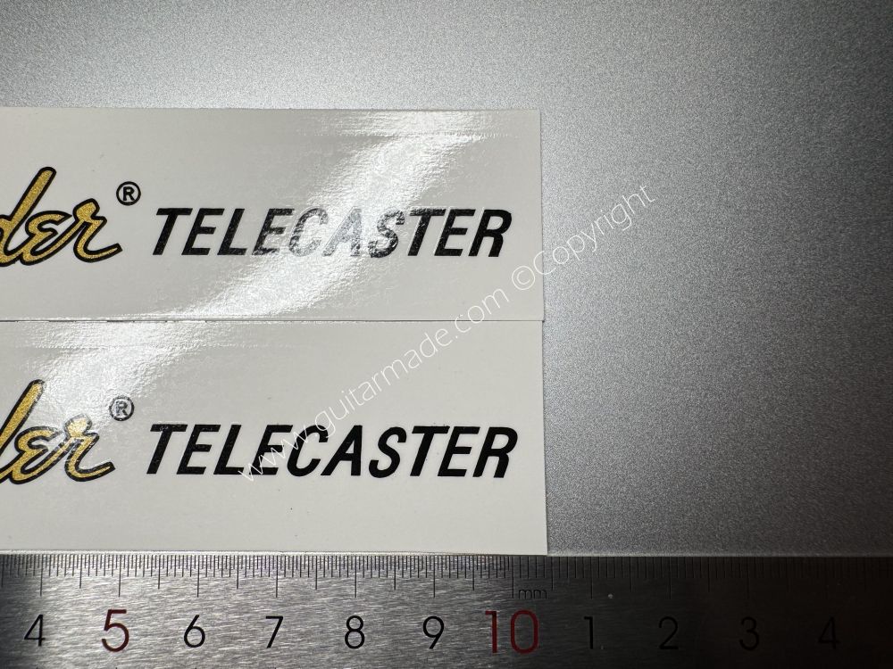 SHIP FROM CHINA !! GOLDEN FENDER TELECASTER BASS Guitar Metallic ink Neck Headstock Decals Sticker 062