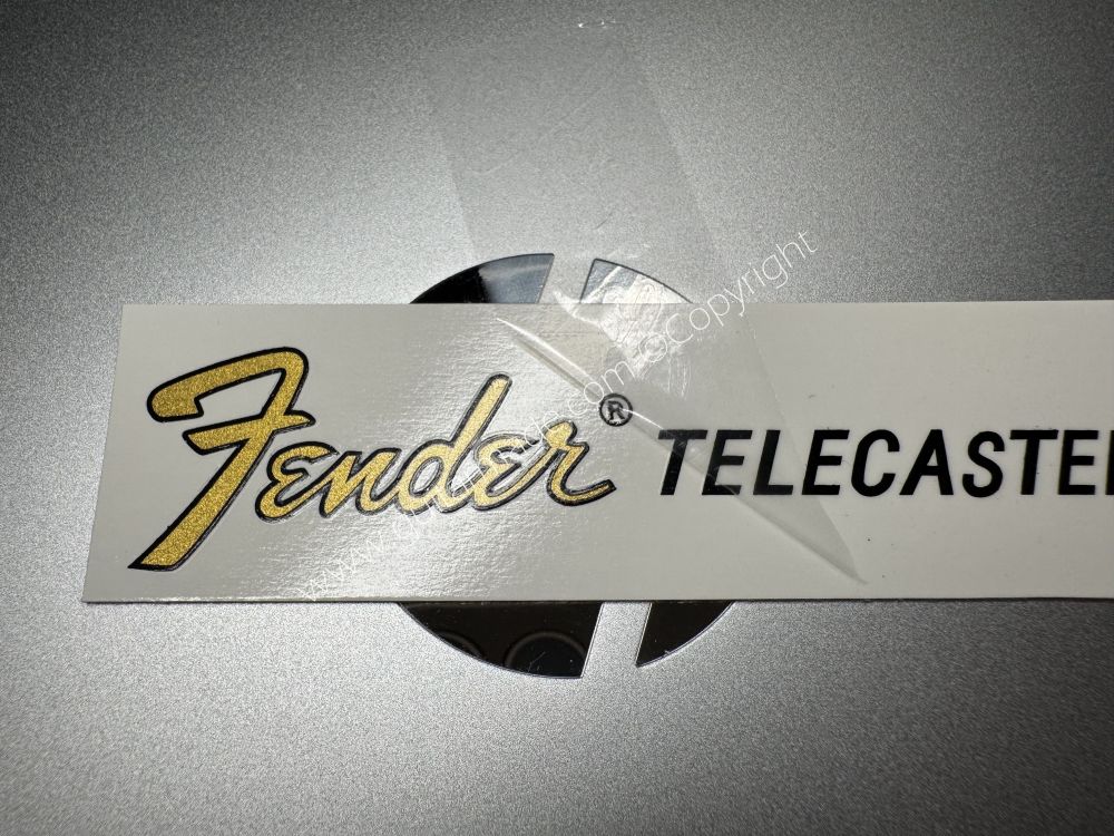 SHIP FROM CHINA !! GOLDEN FENDER TELECASTER BASS Guitar Metallic ink Neck Headstock Decals Sticker 062