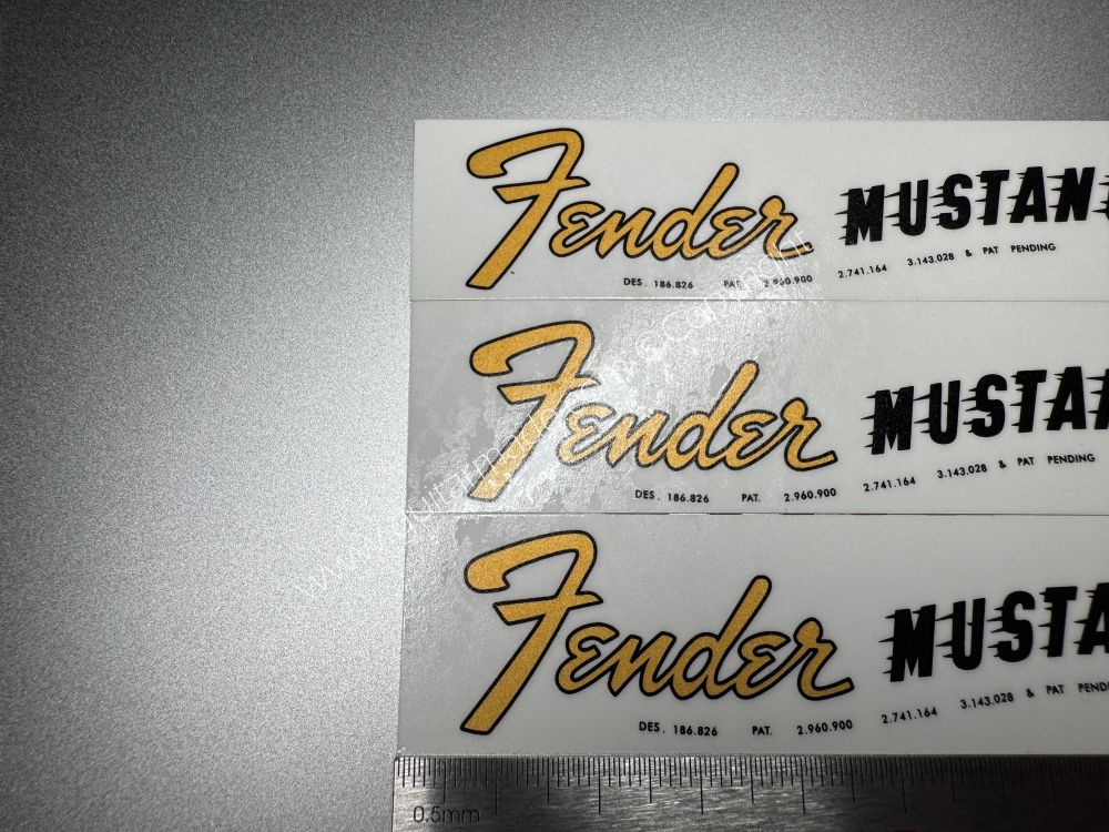 SHIP FROM CHINA !! FENDER MUSTANG BASS Guitar Metallic ink Neck Headstock Decals Sticker