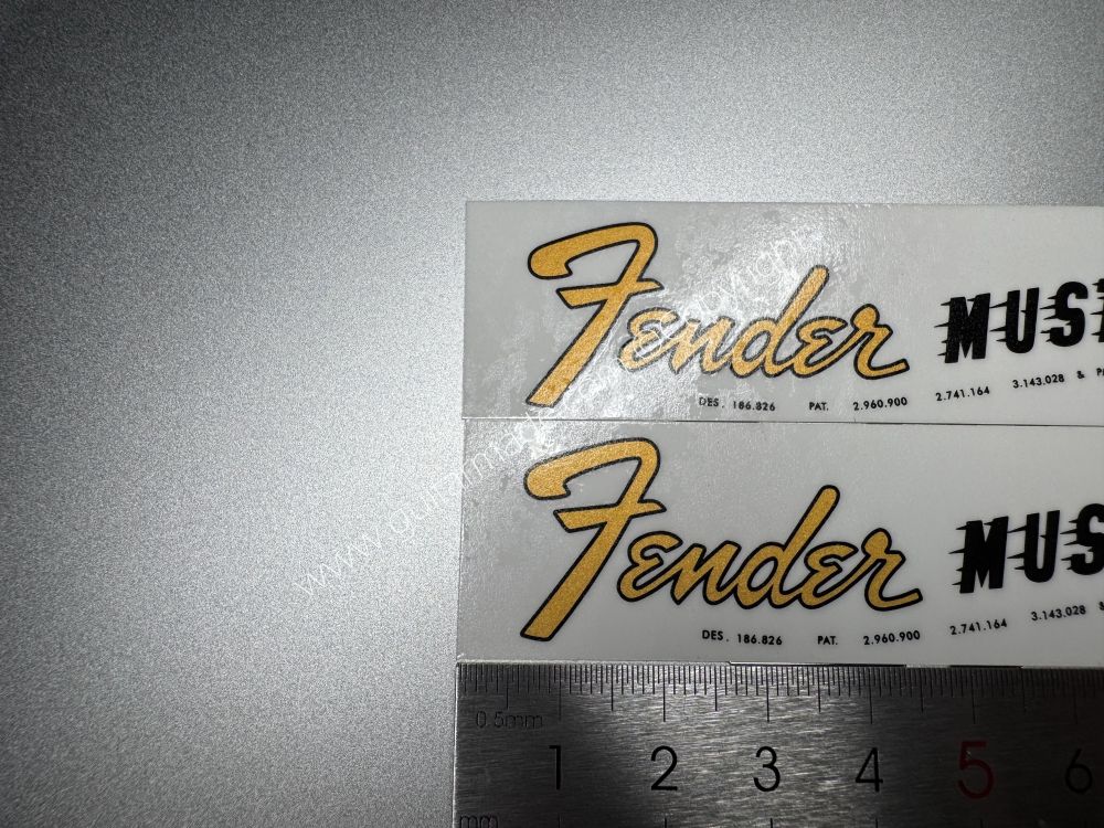 SHIP FROM CHINA !! FENDER MUSTANG BASS Guitar Metallic ink Neck Headstock Decals Sticker