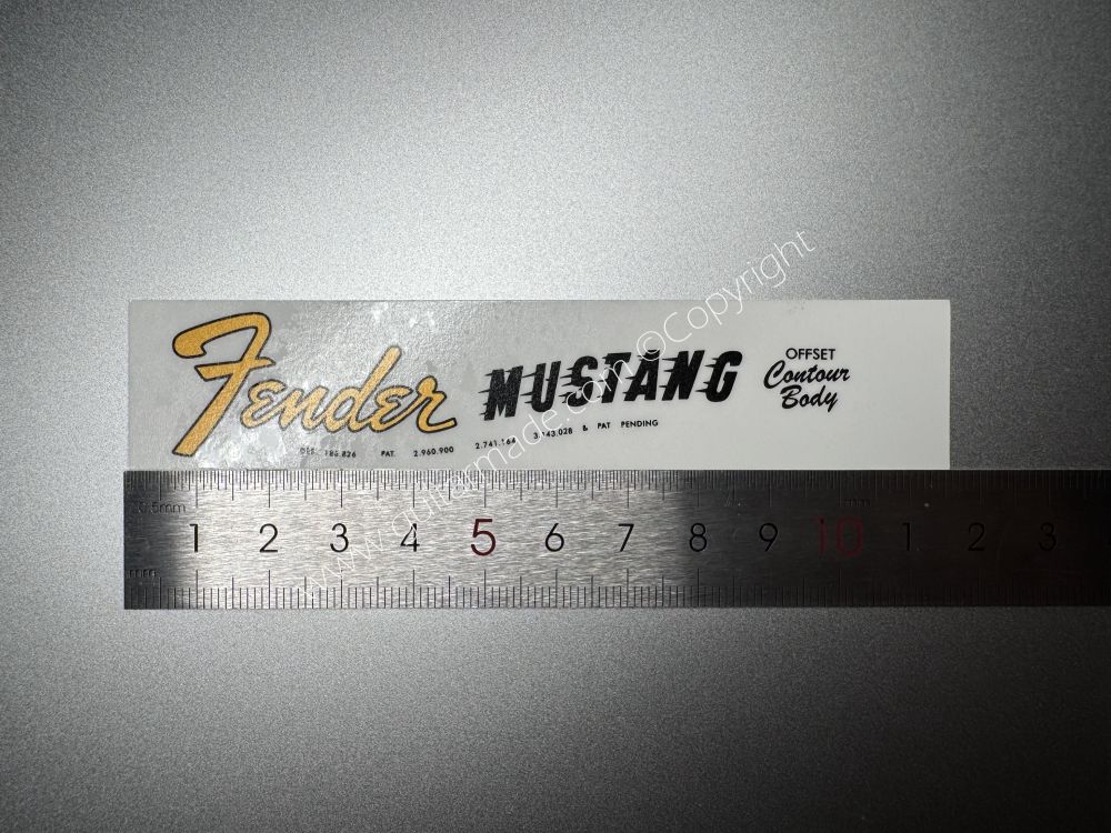 SHIP FROM CHINA !! FENDER MUSTANG BASS Guitar Metallic ink Neck Headstock Decals Sticker