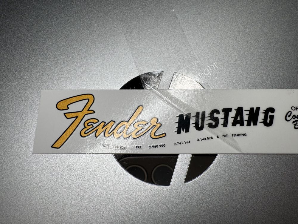 SHIP FROM CHINA !! FENDER MUSTANG BASS Guitar Metallic ink Neck Headstock Decals Sticker