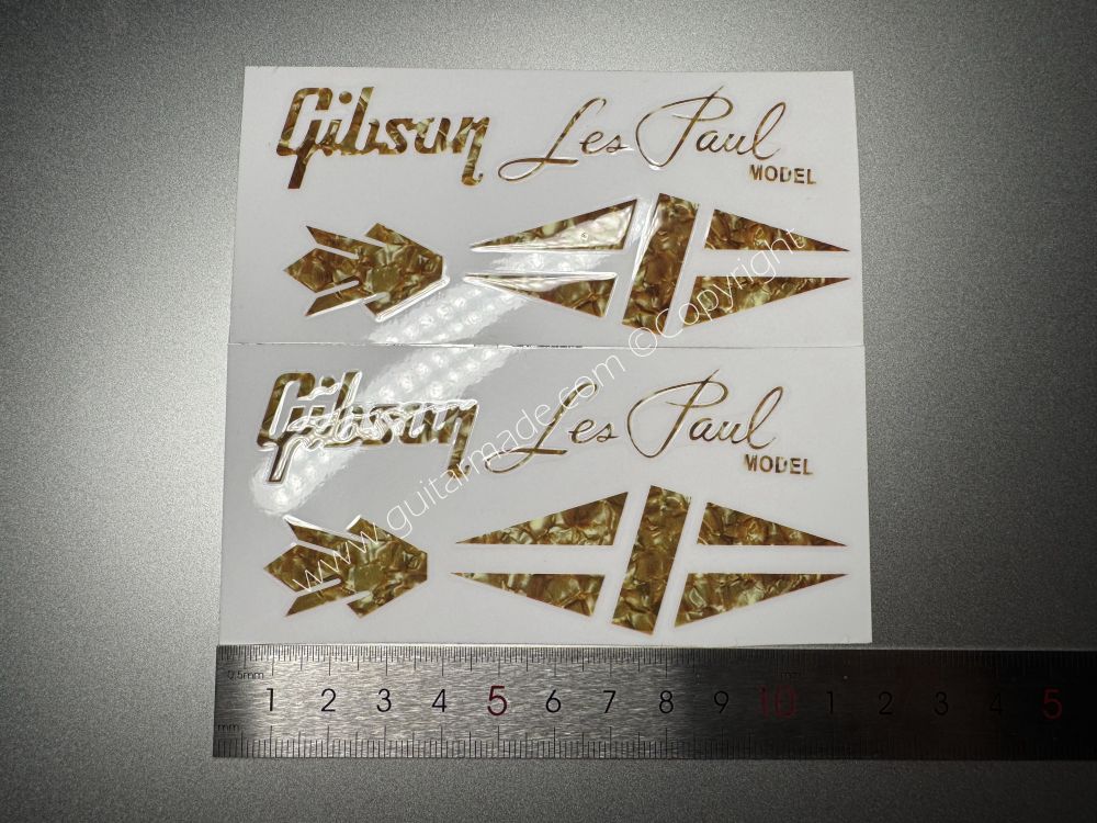 SHIP FROM CHINA !! GIBSON brown LES PAUL MODEL BASS Guitar VINLY Neck Headstock Decals Sticker