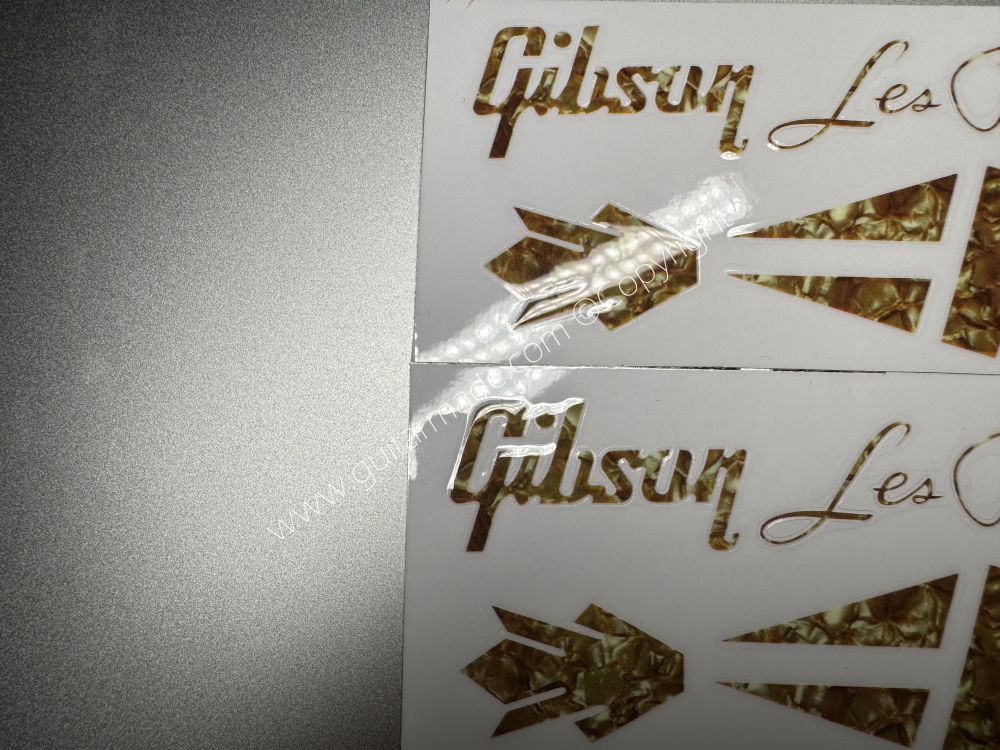 SHIP FROM CHINA !! GIBSON brown LES PAUL MODEL BASS Guitar VINLY Neck Headstock Decals Sticker