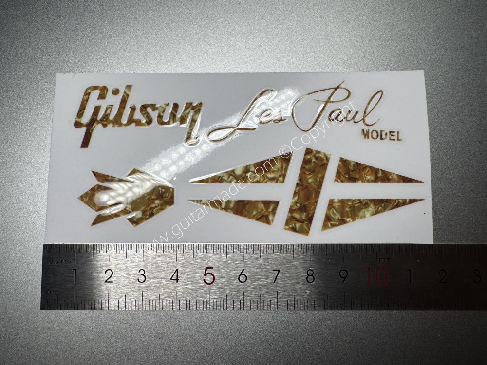 SHIP FROM CHINA !! GIBSON brown LES PAUL MODEL BASS Guitar VINLY Neck Headstock Decals Sticker