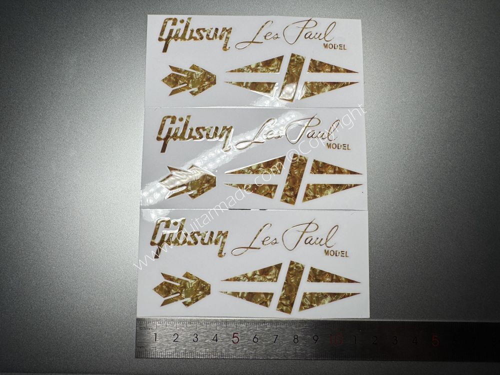 SHIP FROM CHINA !! GIBSON brown LES PAUL MODEL BASS Guitar VINLY Neck Headstock Decals Sticker