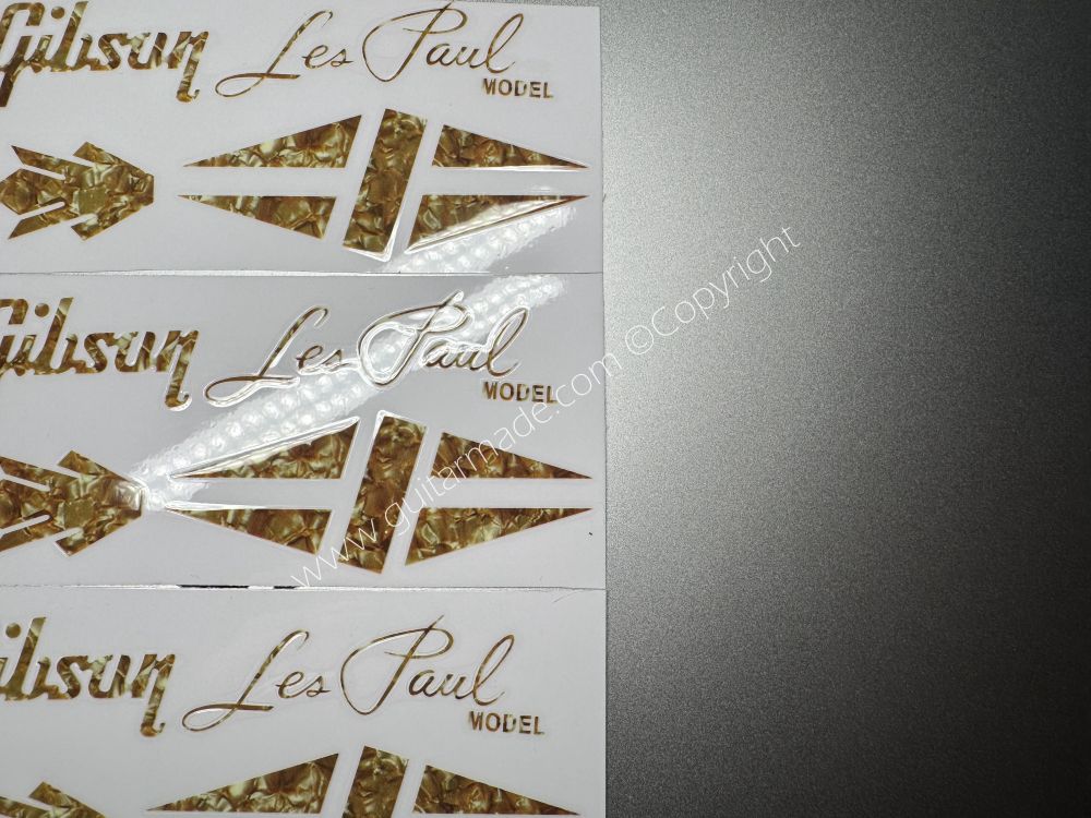SHIP FROM CHINA !! GIBSON brown LES PAUL MODEL BASS Guitar VINLY Neck Headstock Decals Sticker