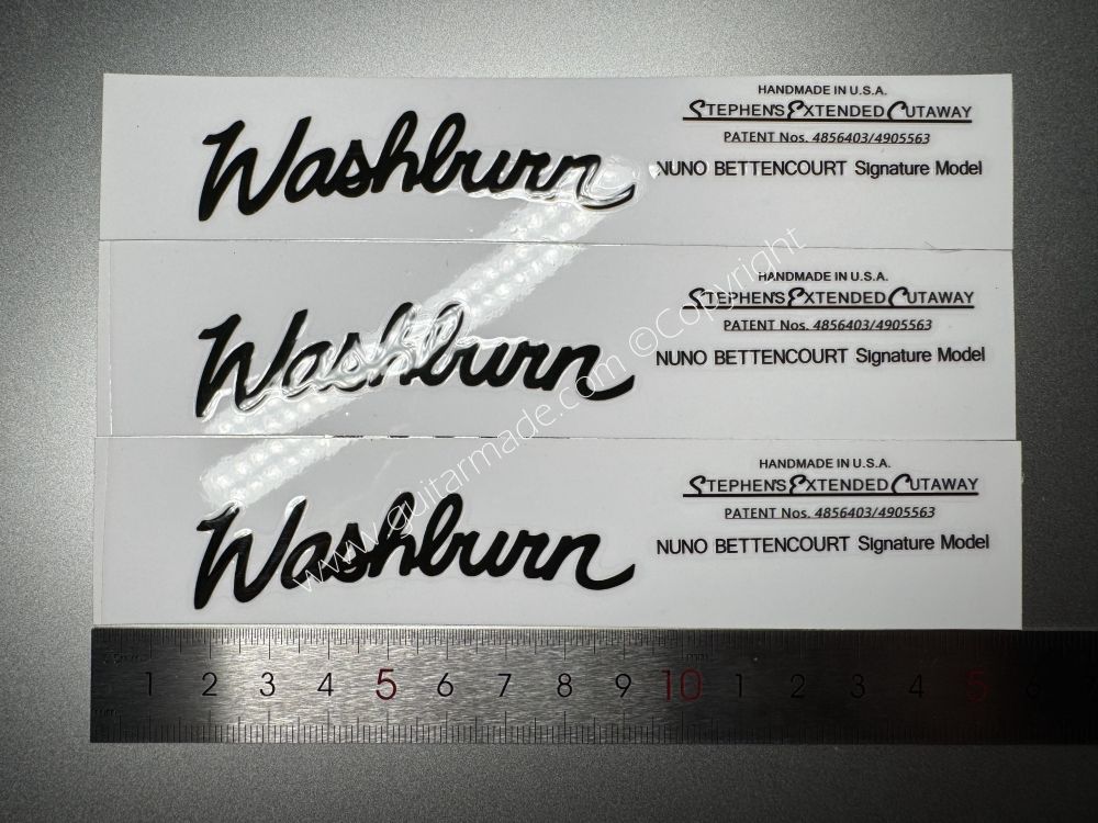 SHIP FROM CHINA !! BLACK WASHBURN BASS Guitar VINLY Neck Headstock Decals Sticker