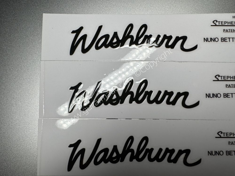 SHIP FROM CHINA !! BLACK WASHBURN BASS Guitar VINLY Neck Headstock Decals Sticker