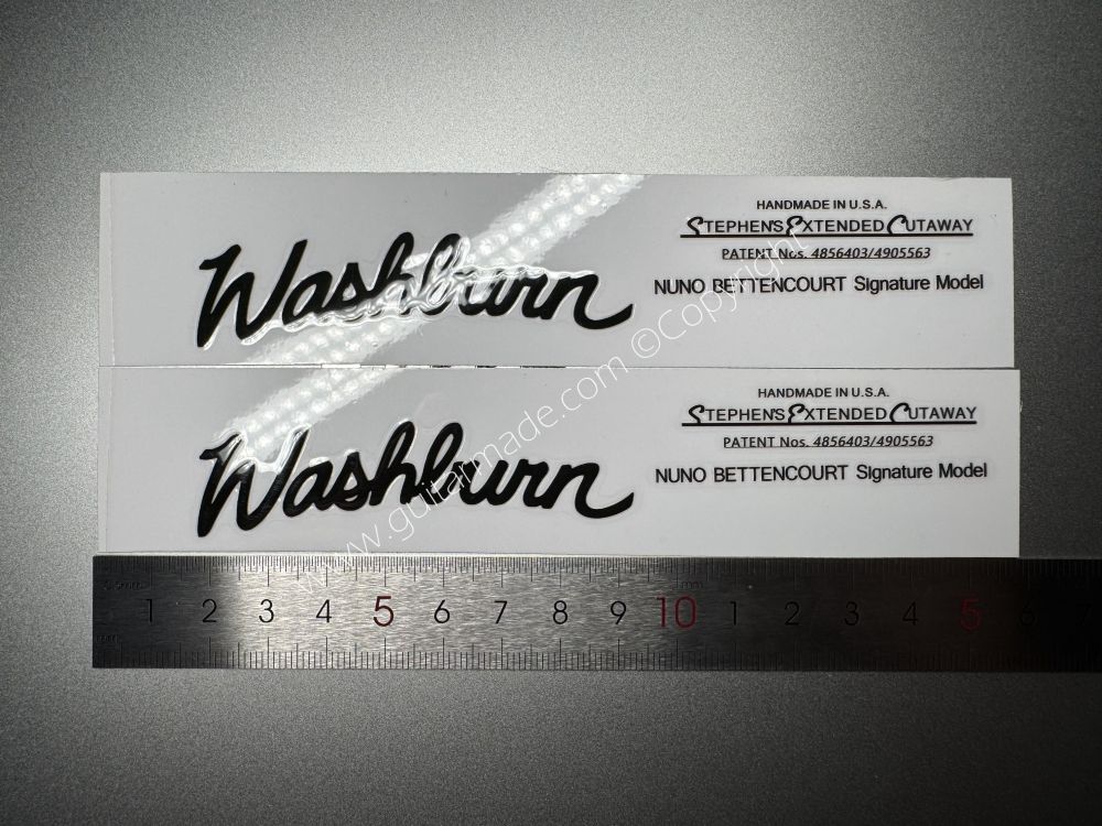 SHIP FROM CHINA !! BLACK WASHBURN BASS Guitar VINLY Neck Headstock Decals Sticker
