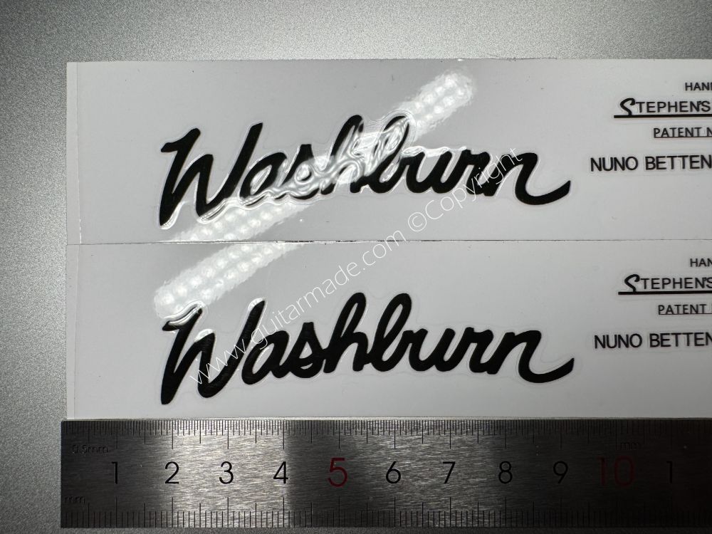 SHIP FROM CHINA !! BLACK WASHBURN BASS Guitar VINLY Neck Headstock Decals Sticker
