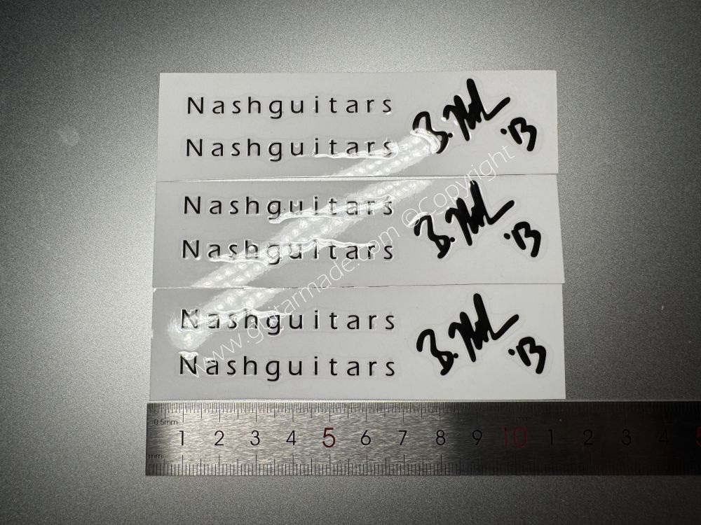 SHIP FROM CHINA !! BLACK NASHGUITARS BASS Guitar VINLY Neck Headstock Decals Sticker