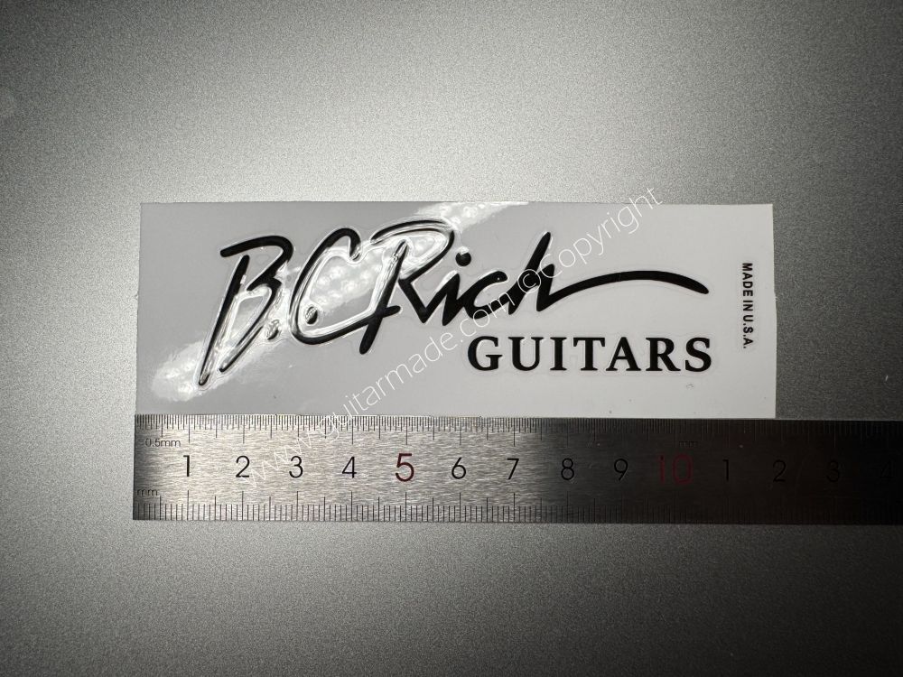 SHIP FROM CHINA !! BLACK B.C.RICH GUITARS BASS Guitar VINLY Neck Headstock Decals Sticker