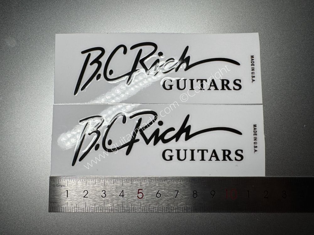 SHIP FROM CHINA !! BLACK B.C.RICH GUITARS BASS Guitar VINLY Neck Headstock Decals Sticker