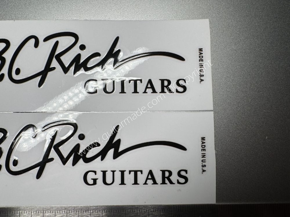 SHIP FROM CHINA !! BLACK B.C.RICH GUITARS BASS Guitar VINLY Neck Headstock Decals Sticker