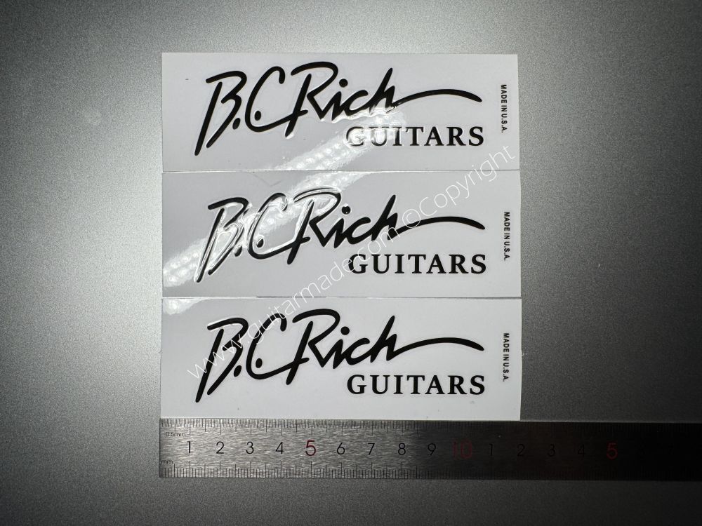 SHIP FROM CHINA !! BLACK B.C.RICH GUITARS BASS Guitar VINLY Neck Headstock Decals Sticker
