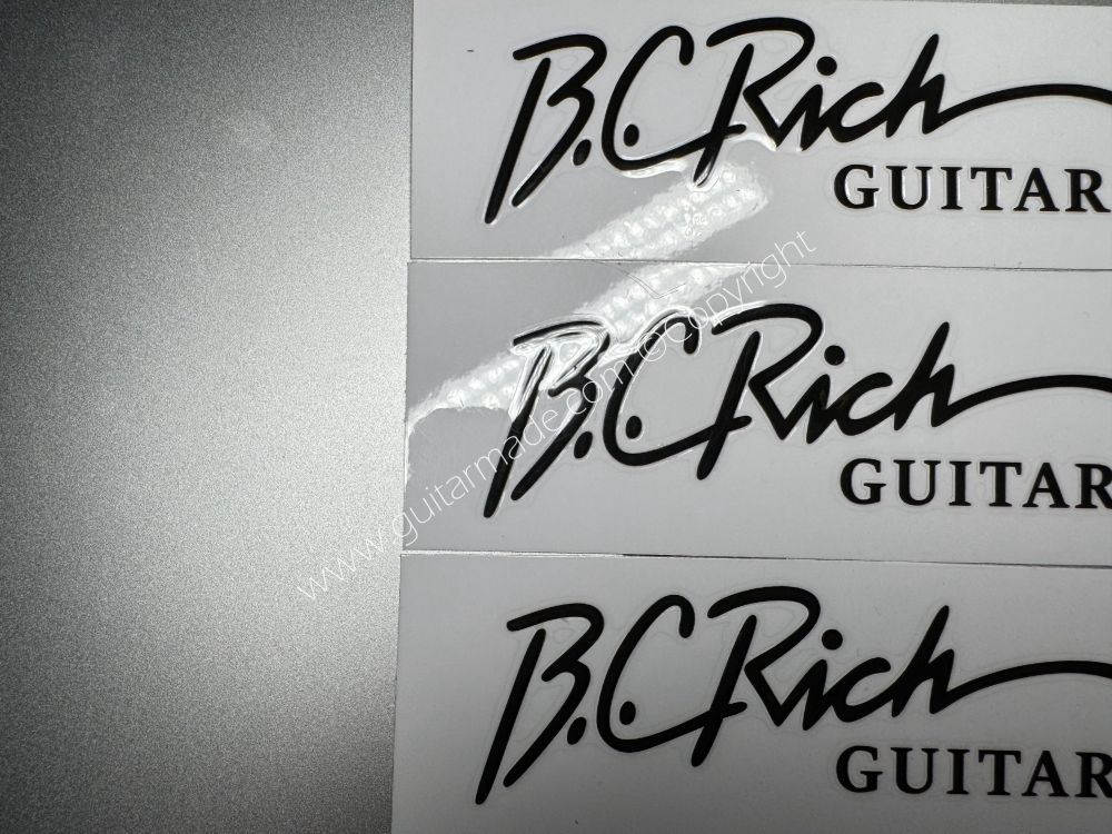 SHIP FROM CHINA !! BLACK B.C.RICH GUITARS BASS Guitar VINLY Neck Headstock Decals Sticker