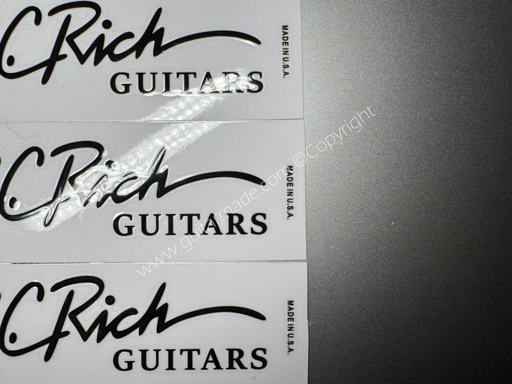 SHIP FROM CHINA !! BLACK B.C.RICH GUITARS BASS Guitar VINLY Neck Headstock Decals Sticker