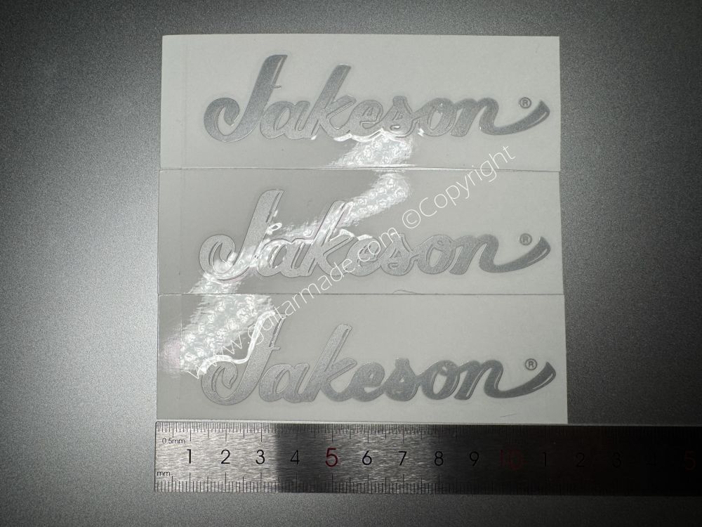 SHIP FROM CHINA !! BLING SILVER FENDER JAKESON GUITARS BASS Guitar VINLY Neck Headstock Decals Sticker