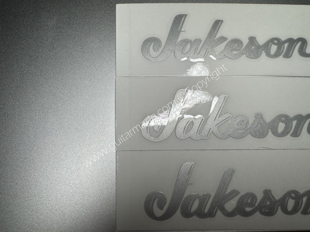 SHIP FROM CHINA !! BLING SILVER FENDER JAKESON GUITARS BASS Guitar VINLY Neck Headstock Decals Sticker
