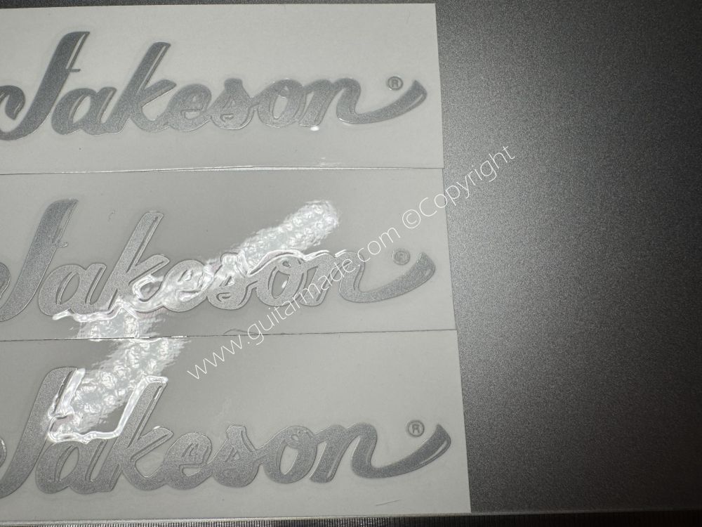 SHIP FROM CHINA !! BLING SILVER FENDER JAKESON GUITARS BASS Guitar VINLY Neck Headstock Decals Sticker