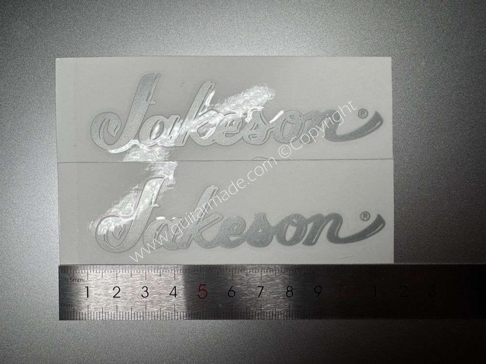 SHIP FROM CHINA !! BLING SILVER FENDER JAKESON GUITARS BASS Guitar VINLY Neck Headstock Decals Sticker