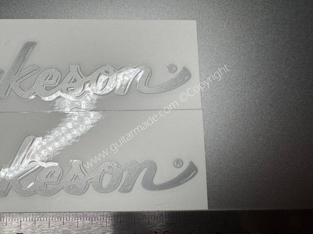 SHIP FROM CHINA !! BLING SILVER FENDER JAKESON GUITARS BASS Guitar VINLY Neck Headstock Decals Sticker