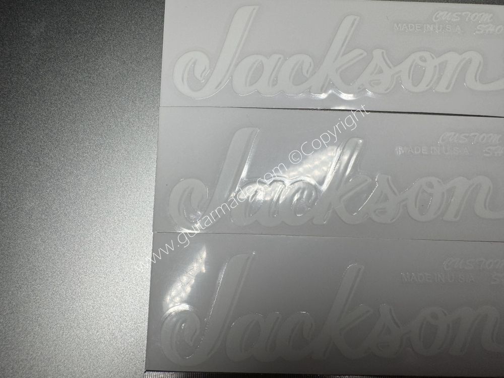 SHIP FROM CHINA !! WHITE FENDER JACKSON GUITARS BASS Guitar VINLY Neck Headstock Decals Sticker