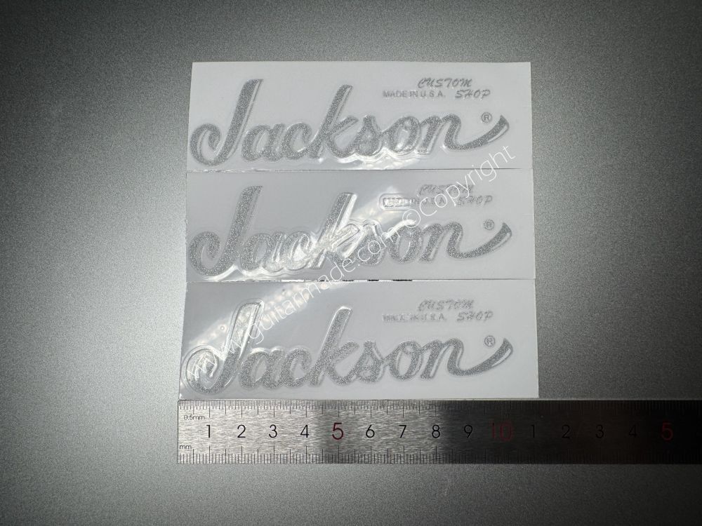 SHIP FROM CHINA !! BLING SILVER FENDER JACKSON GUITARS BASS Guitar VINLY Neck Headstock Decals Sticker