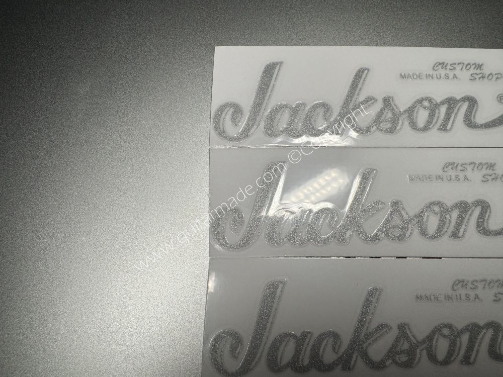 SHIP FROM CHINA !! BLING SILVER FENDER JACKSON GUITARS BASS Guitar VINLY Neck Headstock Decals Sticker