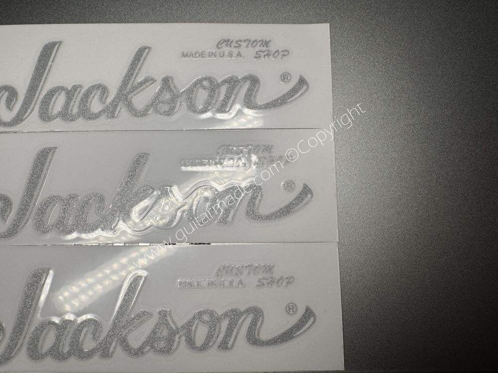 SHIP FROM CHINA !! BLING SILVER FENDER JACKSON GUITARS BASS Guitar VINLY Neck Headstock Decals Sticker