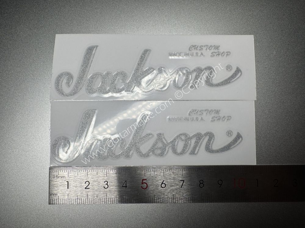 SHIP FROM CHINA !! BLING SILVER FENDER JACKSON GUITARS BASS Guitar VINLY Neck Headstock Decals Sticker