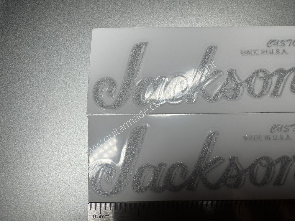 SHIP FROM CHINA !! BLING SILVER FENDER JACKSON GUITARS BASS Guitar VINLY Neck Headstock Decals Sticker