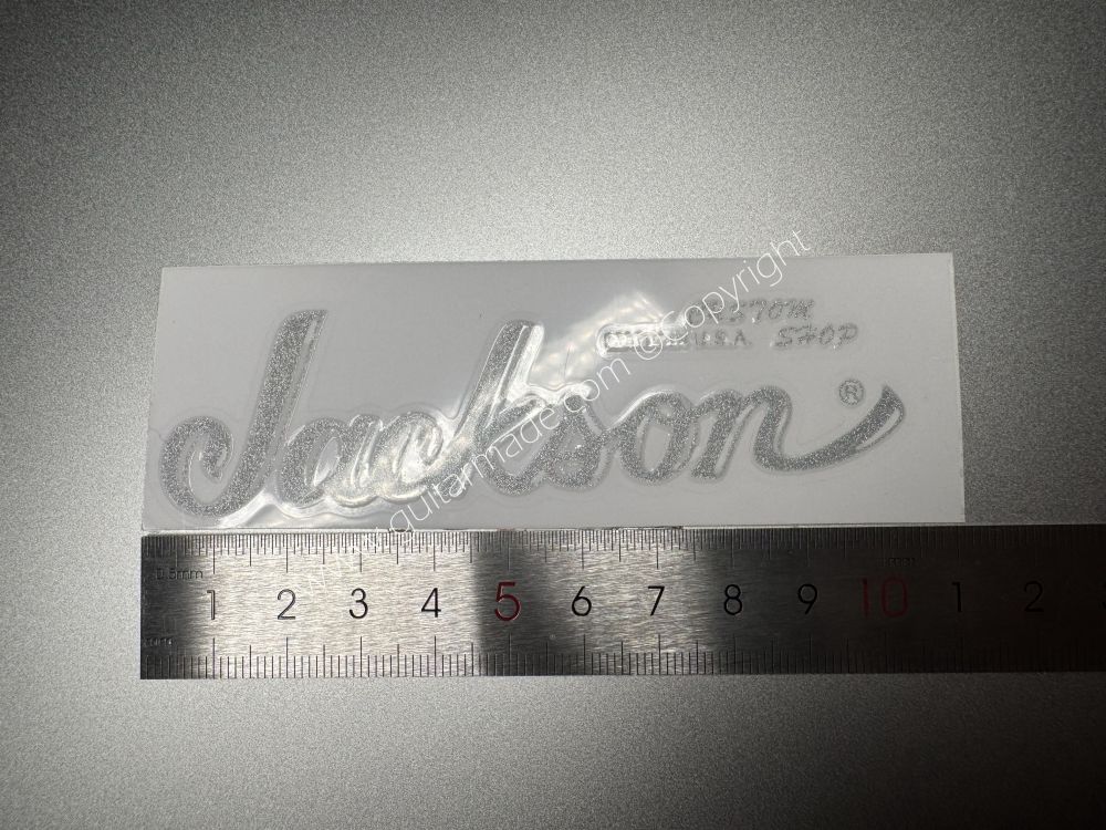 SHIP FROM CHINA !! BLING SILVER FENDER JACKSON GUITARS BASS Guitar VINLY Neck Headstock Decals Sticker
