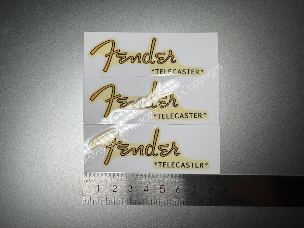 SHIP FROM CHINA !! GOLD FENDER TELECASTER GUITARS BASS Guitar VINLY Neck Headstock Decals Sticker