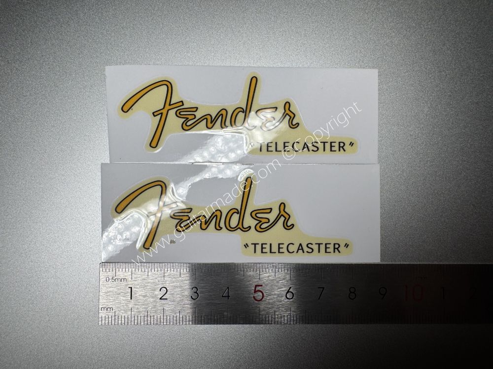 SHIP FROM CHINA !! GOLD FENDER TELECASTER GUITARS BASS Guitar VINLY Neck Headstock Decals Sticker
