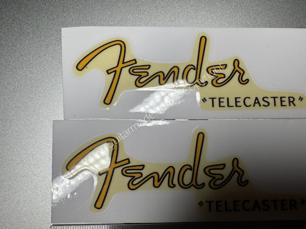SHIP FROM CHINA !! GOLD FENDER TELECASTER GUITARS BASS Guitar VINLY Neck Headstock Decals Sticker