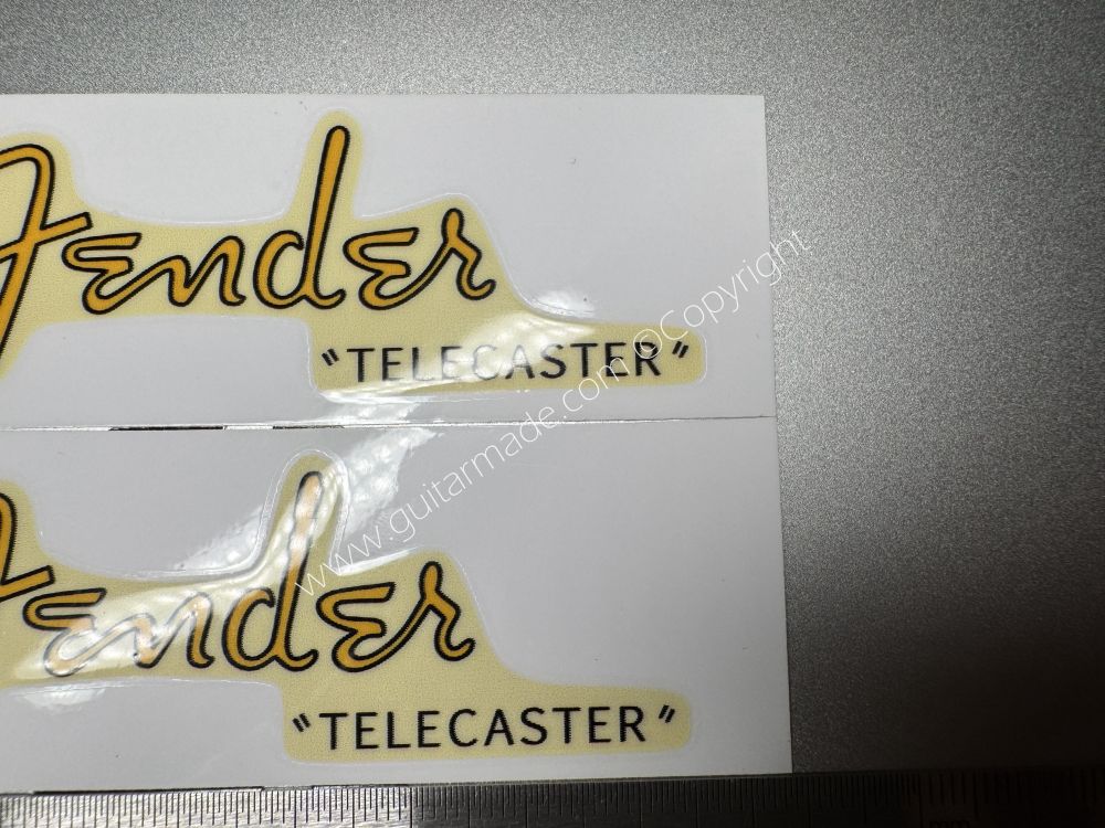 SHIP FROM CHINA !! GOLD FENDER TELECASTER GUITARS BASS Guitar VINLY Neck Headstock Decals Sticker