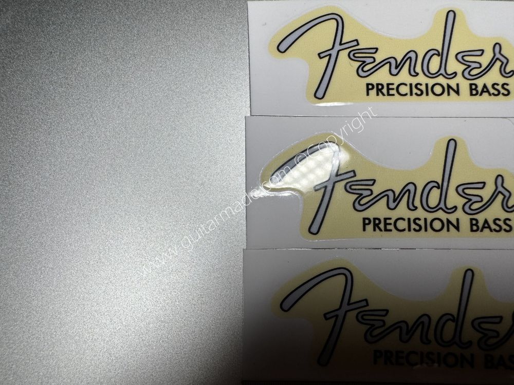SHIP FROM CHINA !! GOLD FENDER PRECISION BASS GUITARS Guitar VINLY Neck Headstock Decals Sticker