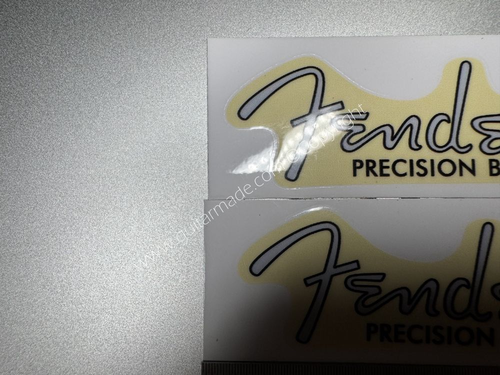 SHIP FROM CHINA !! GOLD FENDER PRECISION BASS GUITARS Guitar VINLY Neck Headstock Decals Sticker