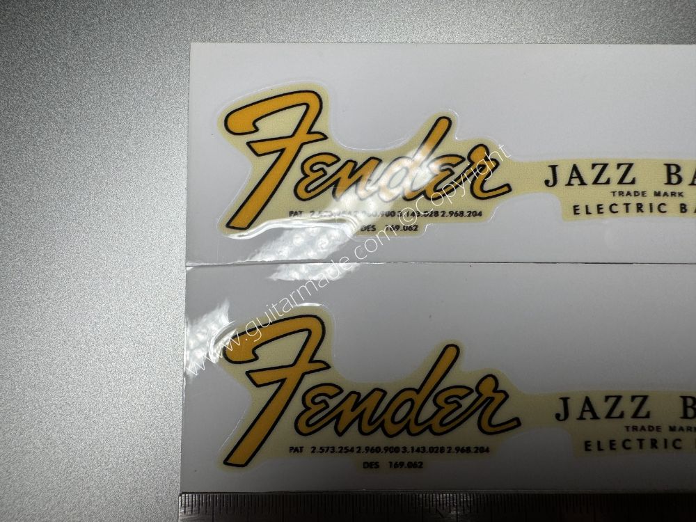 SHIP FROM CHINA !! GOLD FENDER JAZZ BASS GUITARS Guitar VINLY Neck Headstock Decals Sticker