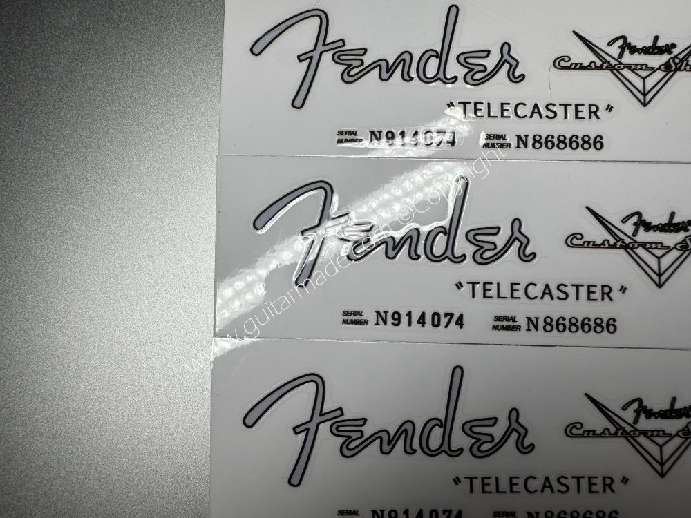SHIP FROM CHINA !! SILVER FENDER TELECASTER GUITARS Guitar VINLY Neck Headstock Decals Sticker