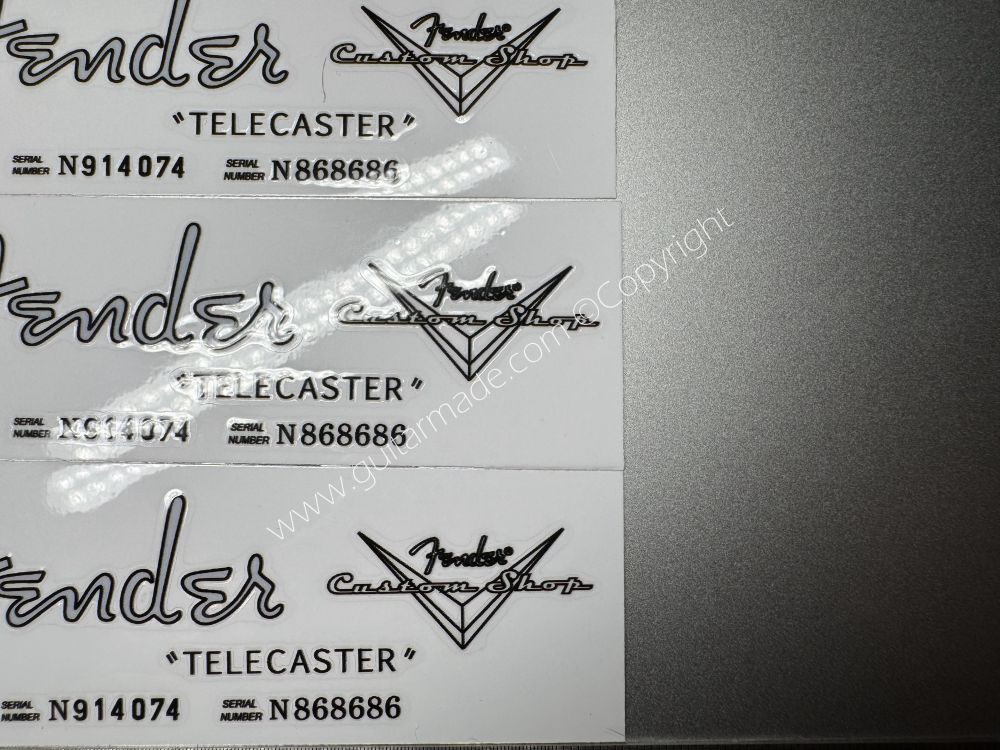 SHIP FROM CHINA !! SILVER FENDER TELECASTER GUITARS Guitar VINLY Neck Headstock Decals Sticker