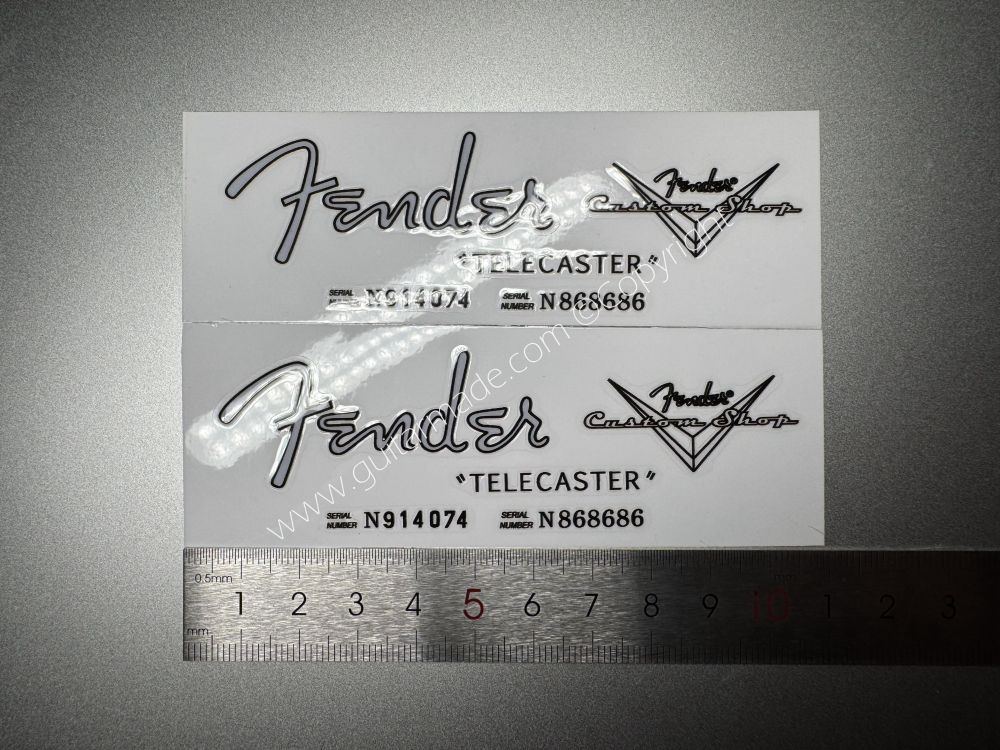 SHIP FROM CHINA !! SILVER FENDER TELECASTER GUITARS Guitar VINLY Neck Headstock Decals Sticker